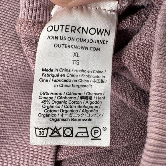 Outerknown Sur Sweatshirt Mens XL Purple Lavender Hemp Organic Cotton Huckberry - Picture 5 of 6